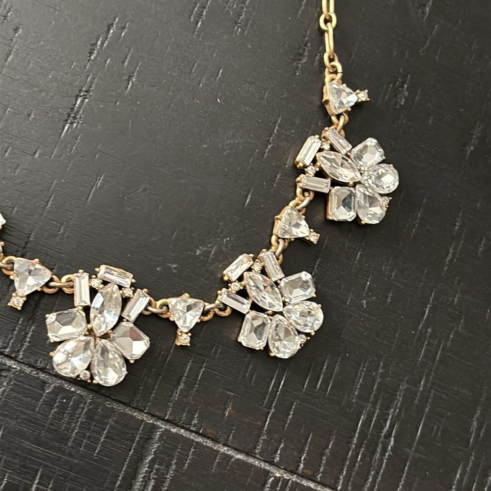 J Crew Venus Flytrap Clear Cluster Crystal Gold-T… - image 4